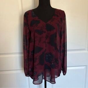 Loft Floral Sheer Blouse